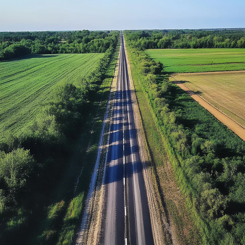 Minimalistní venkovská silnice 8K Ultra HD mobilní pozadí