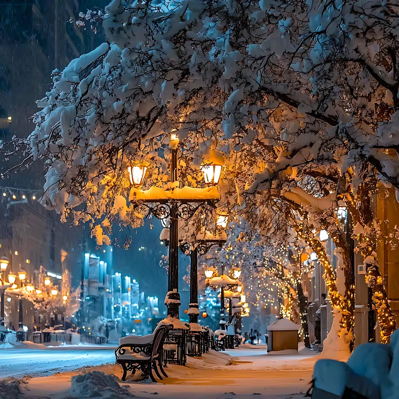 Paisaje Invernal Nevado 4K Papel Pintado