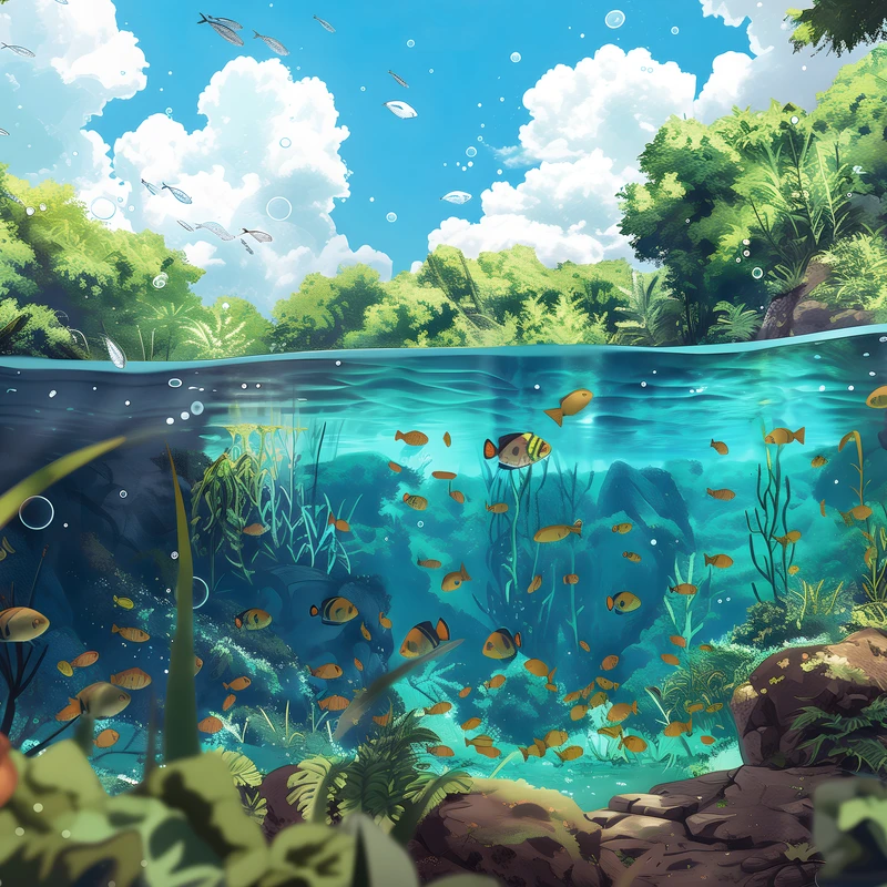 Fondo de pantalla 4K de río tropical animado