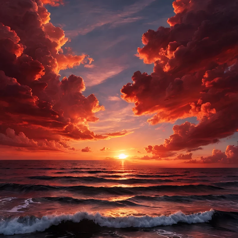 Realistischer Ozean-Sonnenuntergang 8K Ultra HD Handy-Hintergrund