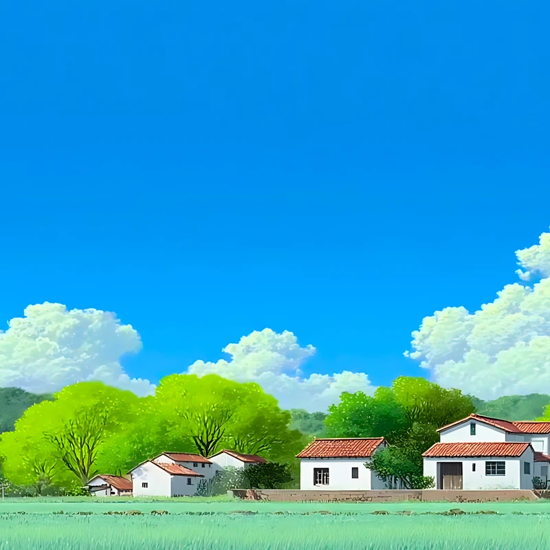 Japanese Village Landscape 4K Desktop Wallpaper