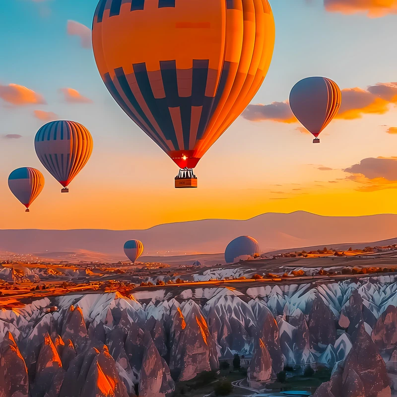 Cappadocia vzducholodní balóny 8K Ultra HD mobilní pozadí