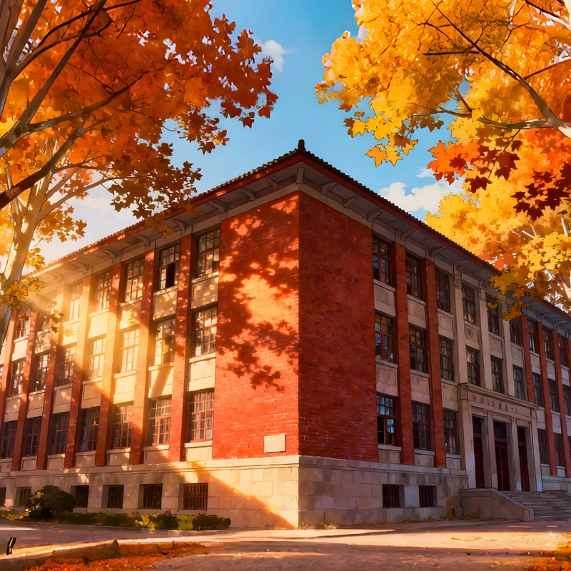 Autumnová univerzitní budova 4K stěnový obrázek