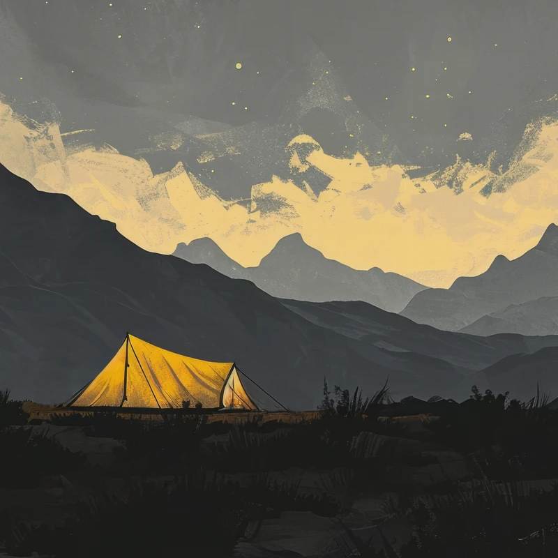 Tente de montagne minimaliste 4K pour bureau