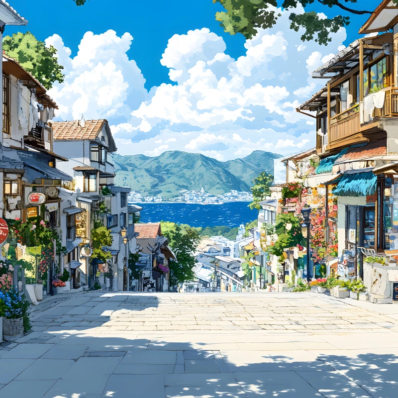 Japonské pobřežní město 8K Ultra HD stěnka