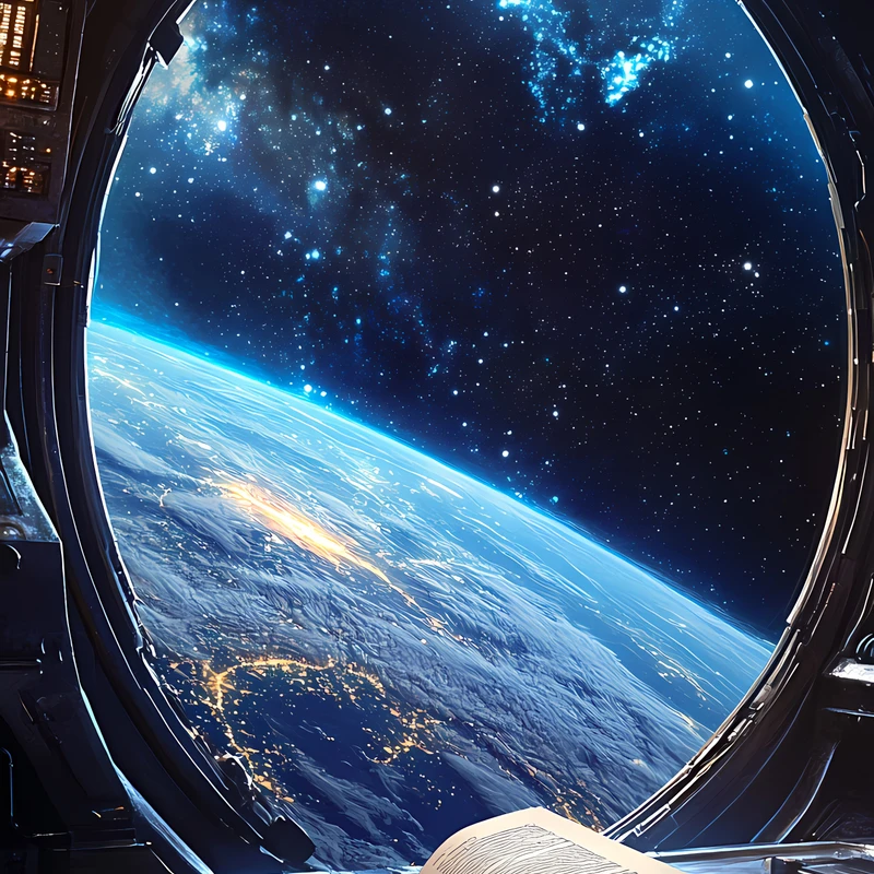 科幻太空站窗外8K超高清手机壁纸