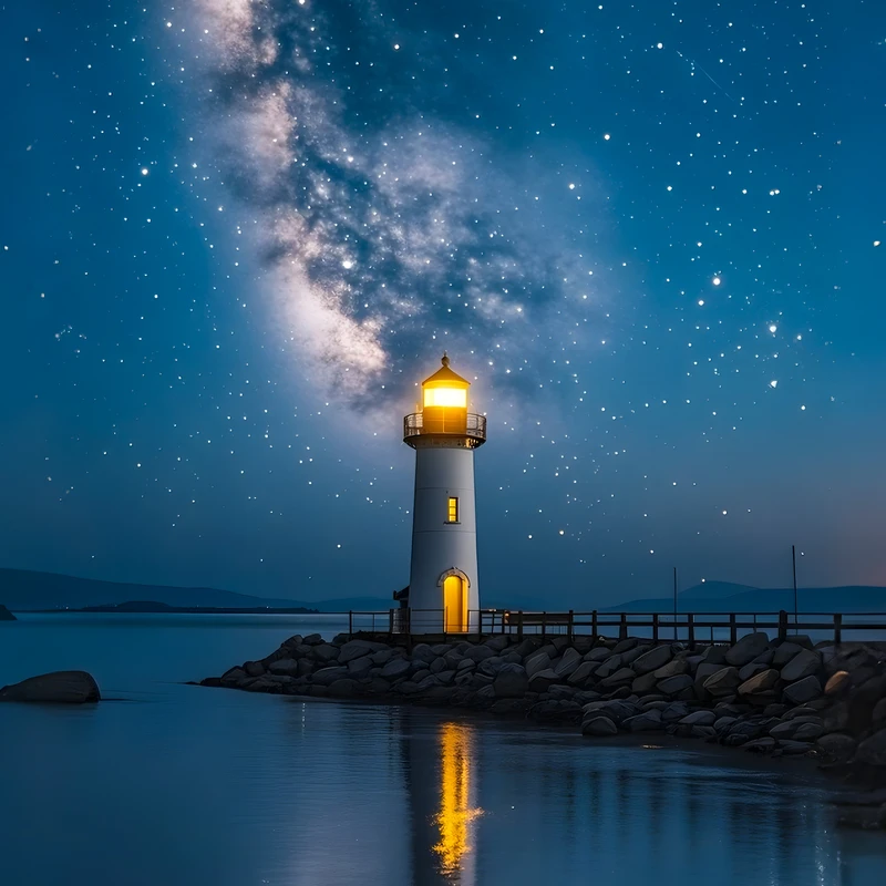 Kystlyktstjerneklart natt 8K Ultra HD mobilbakgrunnsbilde