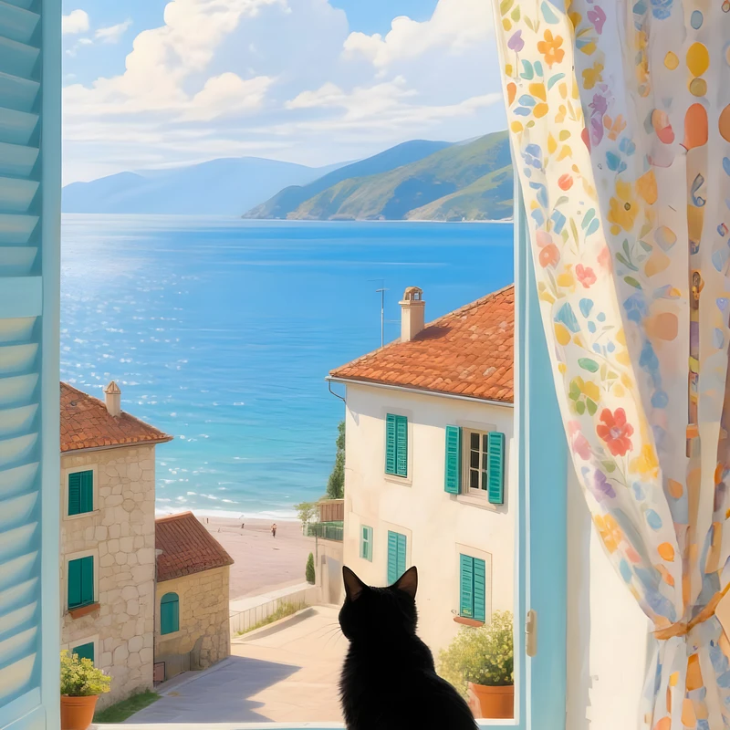 Vue de chat sur la côte méditerranéenne 8K Ultra HD pour téléphone