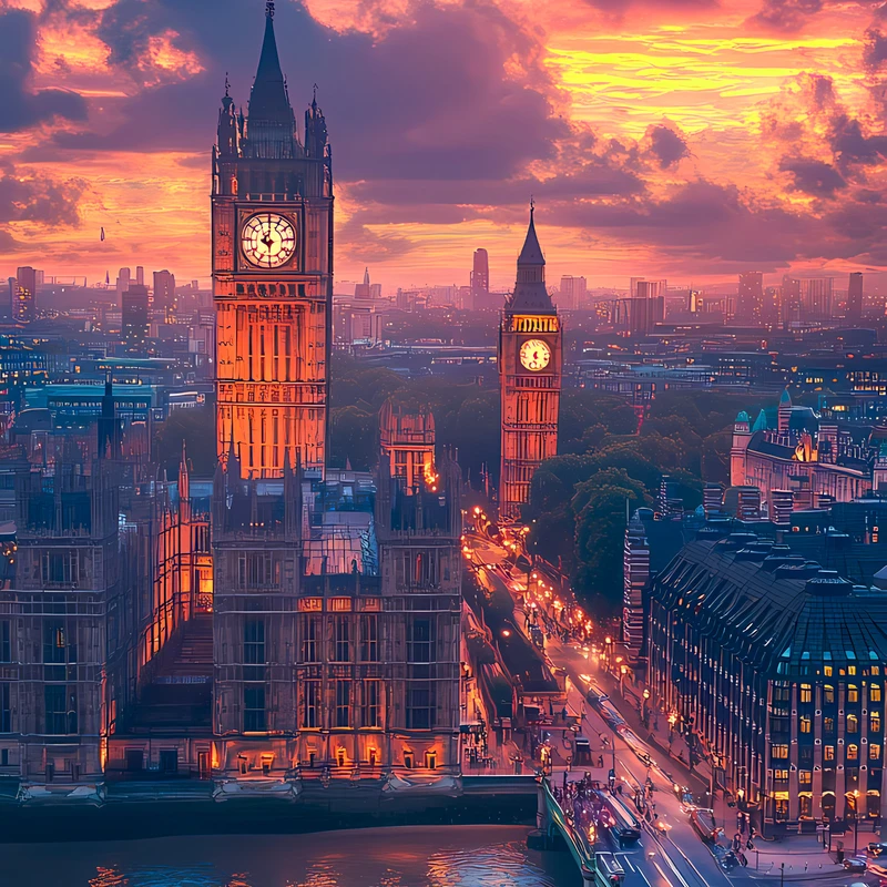 Pôr do Sol em Big Ben, Londres 8K Ultra HD Wallpaper para Celular