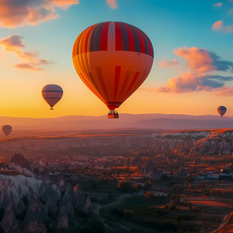 Cappadocia vzdušné balóny 4K stolní pozadí
