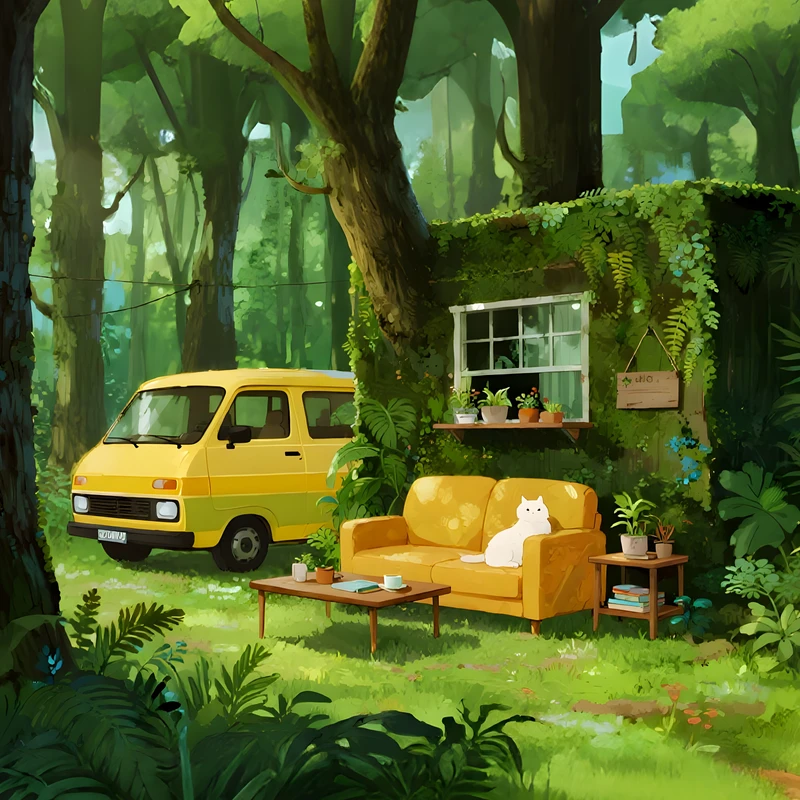 日式森林小屋 4K 桌面壁纸