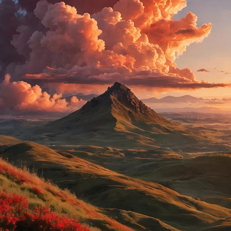 Oriental Art Berglandschaft 8K Ultra HD Handyhintergrund