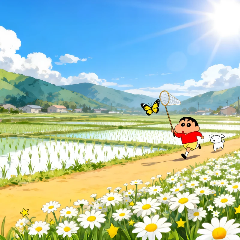 Anime Lente Veld Amandela 4K Desktop Achtergrond