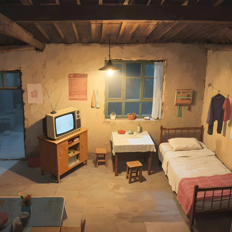 复古小屋内景 4K 桌面壁纸