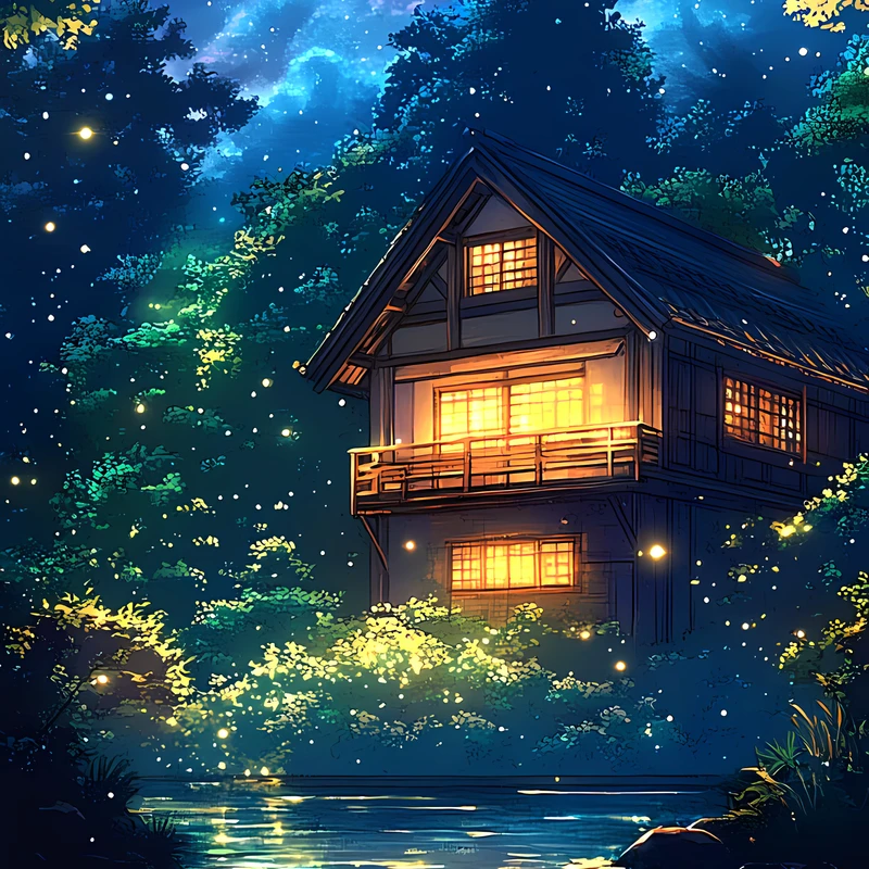 日式星空小屋 8K超高清手机壁纸