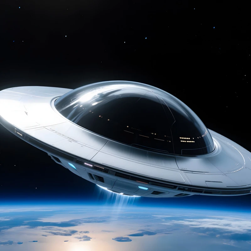 OVNI de science-fiction au-dessus de la Terre 4K Fond d'écran