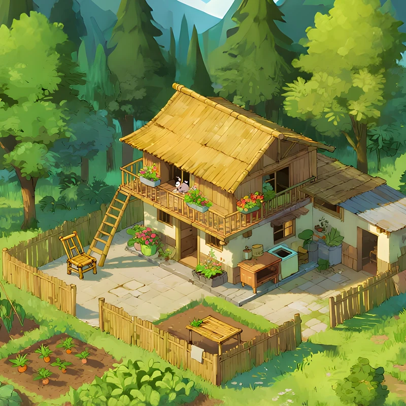 卡通森林小屋 4K桌面壁纸