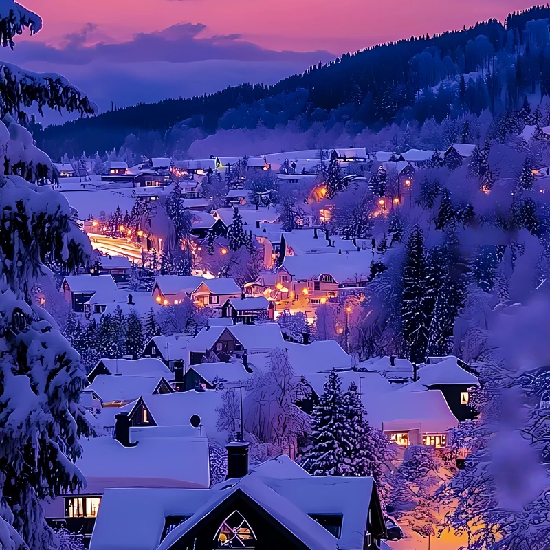Village d'hiver des Alpes 8K Ultra HD Wallpaper pour téléphone