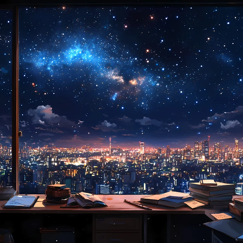 Urban Night Sky Cityscape 4K Desktop Wallpaper