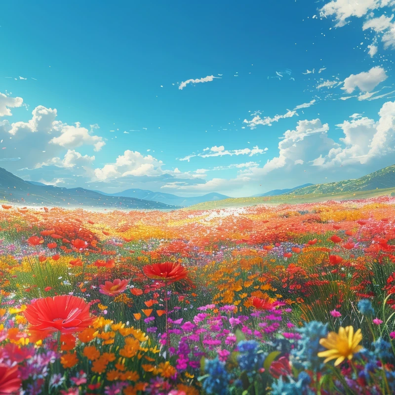 Dreamy Flower Field 8K Ultra HD Desktop Wallpaper