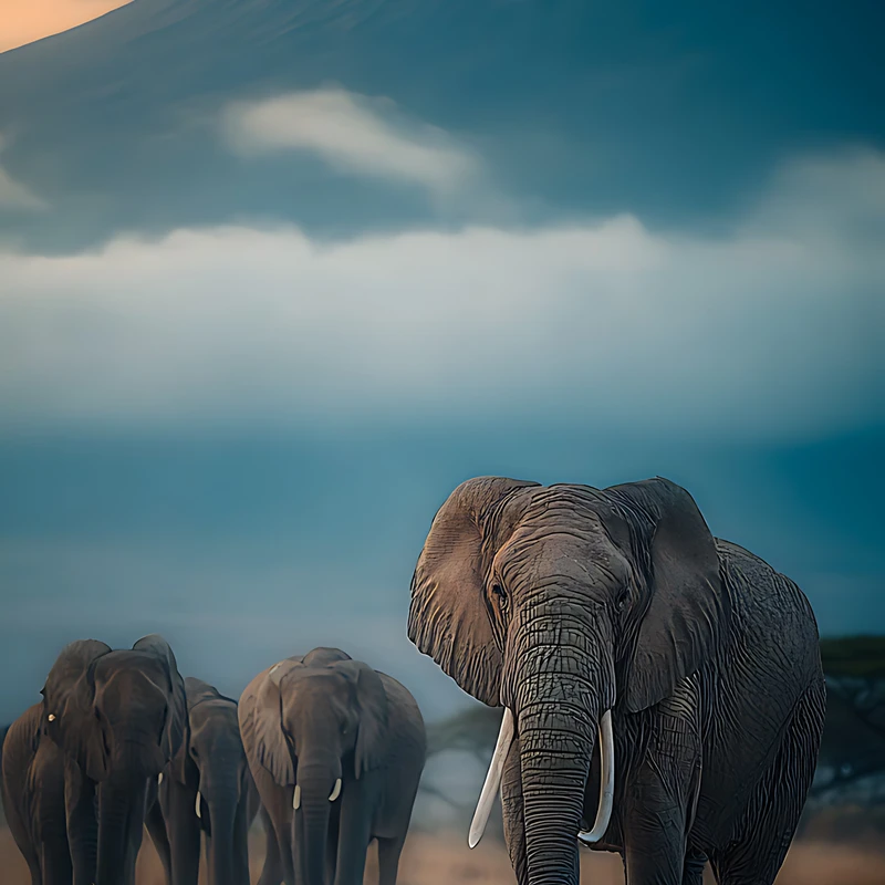 Africký safari slonové 8K Ultra HD mobilní pozadí