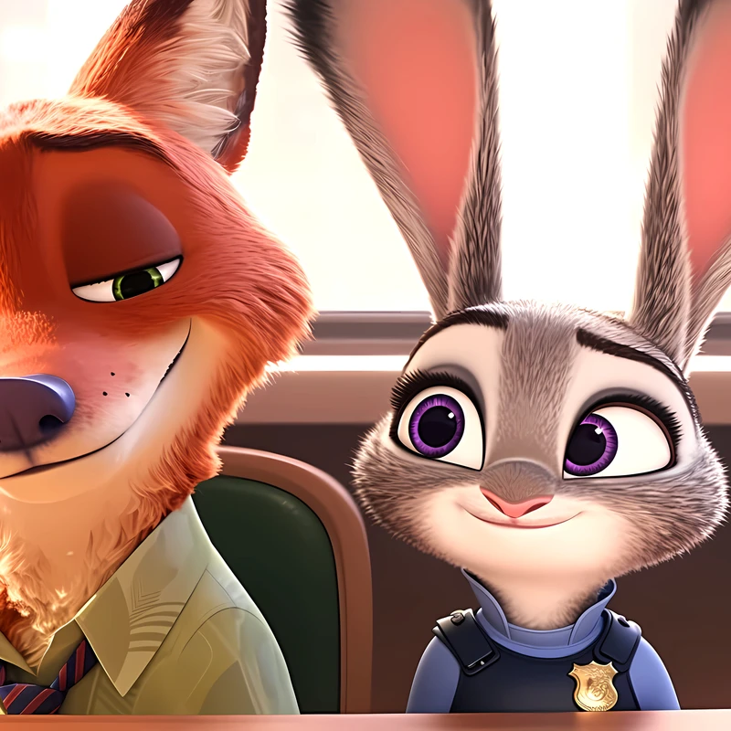 Zootopia Fox and Rabbit 4K Desktop Wallpaper