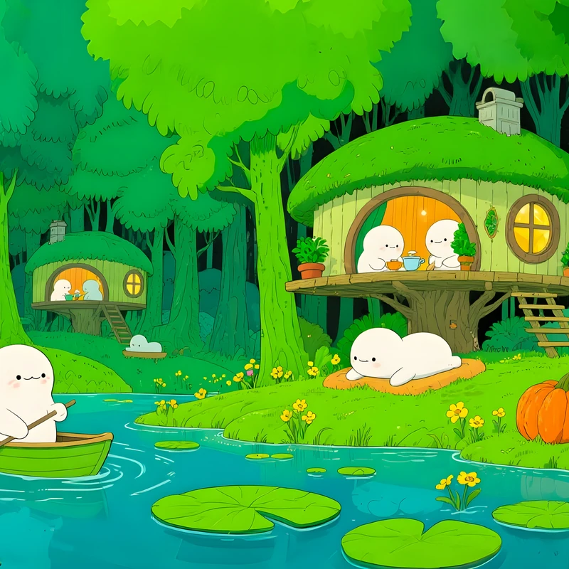 可愛森林小屋 4K 桌面壁紙