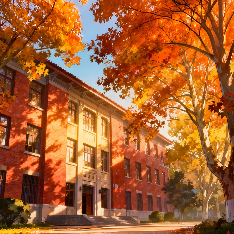 Autumnové kampusové stromy 4K stěnový papír