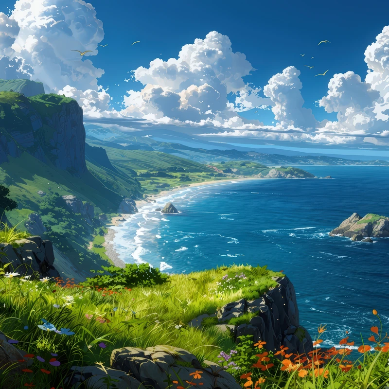 Studio Ghibli Kustklip 4K Bureau-Wallpaper