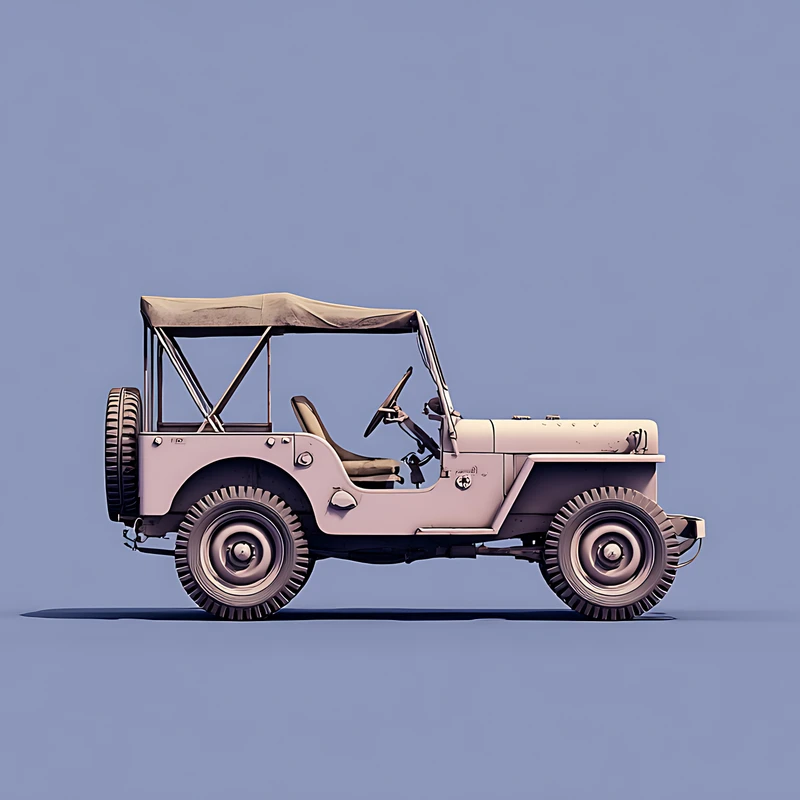 Minimalistní vintage jeep 4K stolní pozadí