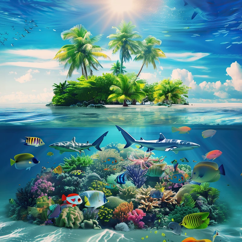 Tropický oceánský raj 4K stolní pozadí