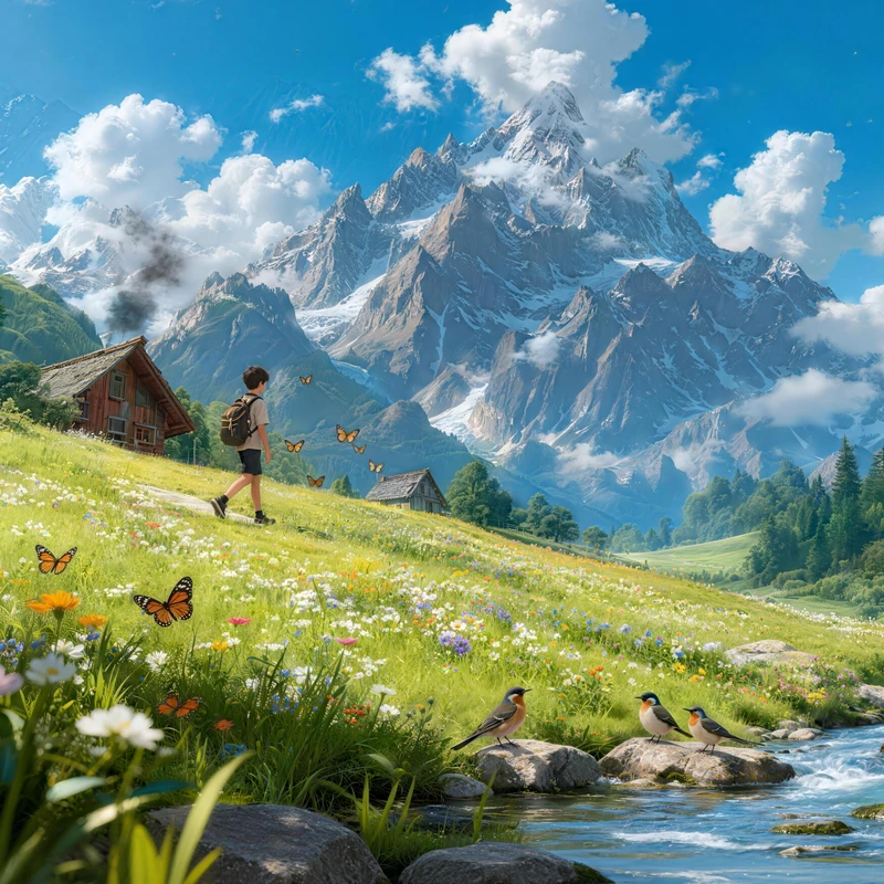 Alpine Vildblomster 8K Skrivebordsbaggrund