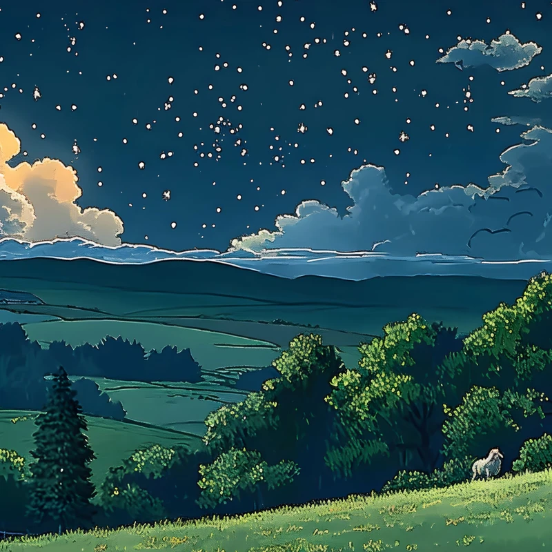 Healing Starry Night Sky 8K Desktop Wallpaper