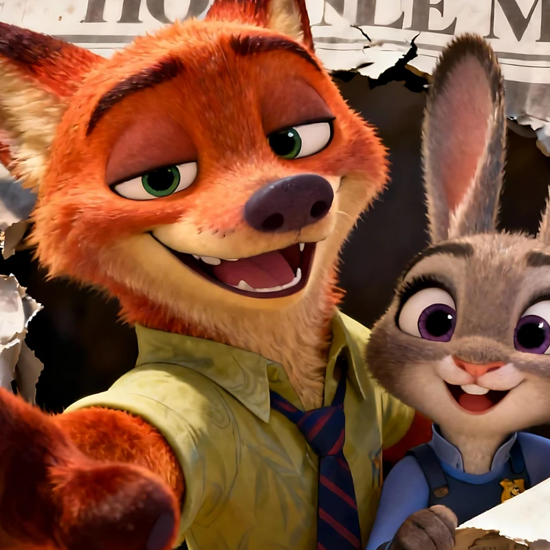 Zootopia-animoitu kettu ja jätkä 4K-taulukkotakku