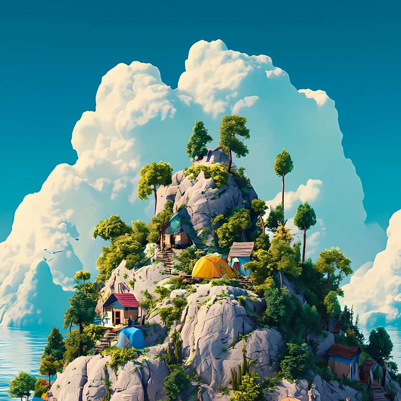 Cartoon Island Paradise 8K Ultra HD Puhelimen Taustakuva