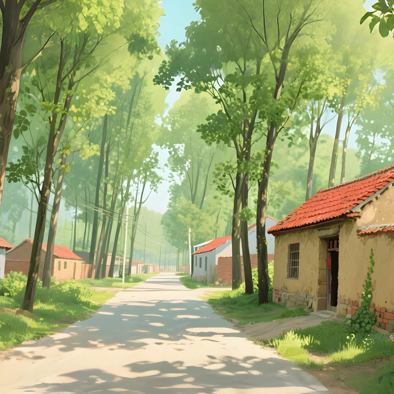 Japonská vesnická cesta 4K stěnový obrázek