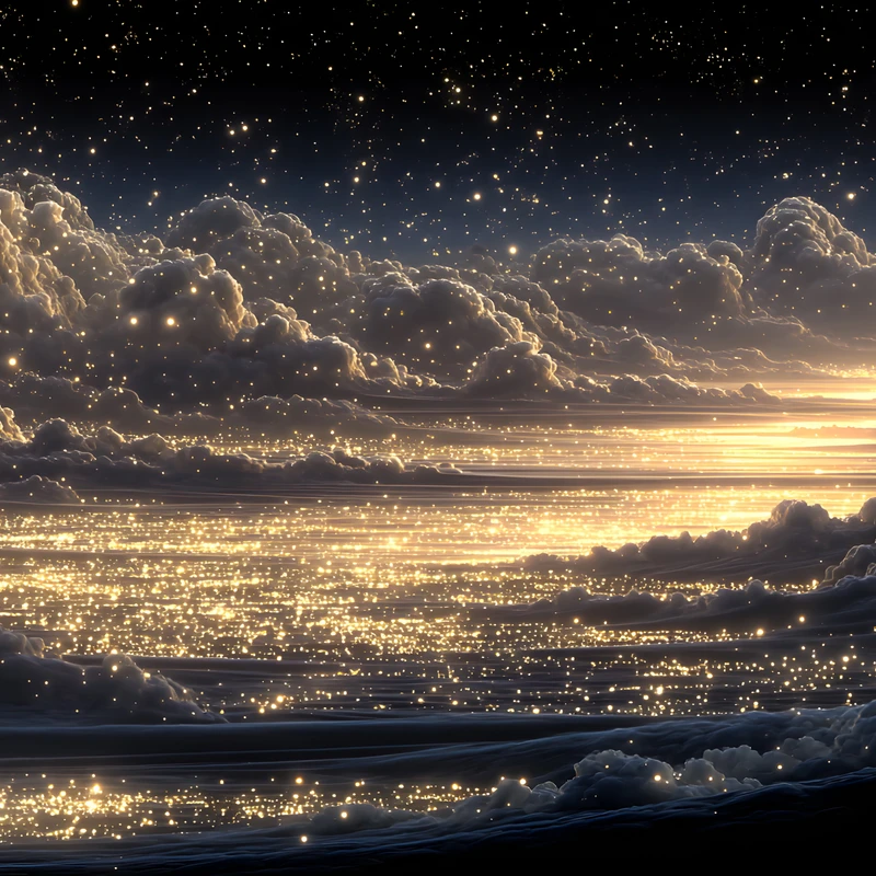 Ocean Cosmique Ciel de Nuit 8K Ultra HD Wallpaper
