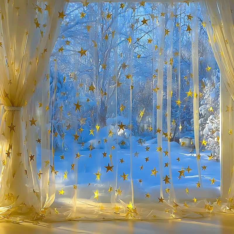 Vue de fenêtre sur forêt hivernale 4K - Fond d'écran pour bureau