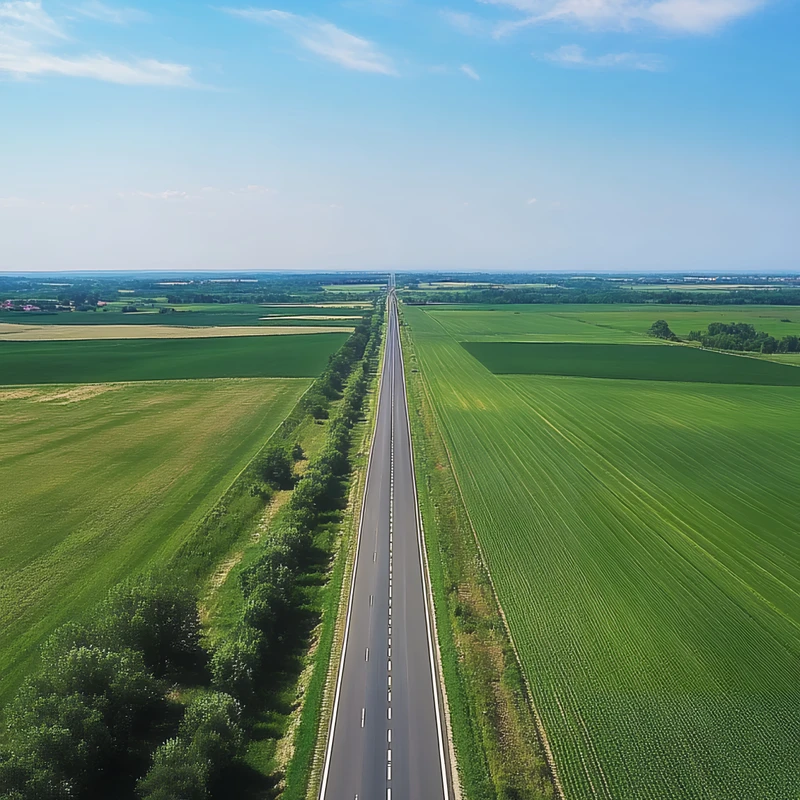 Minimalistická venkovská silnice 8K Ultra HD mobilní pozadí