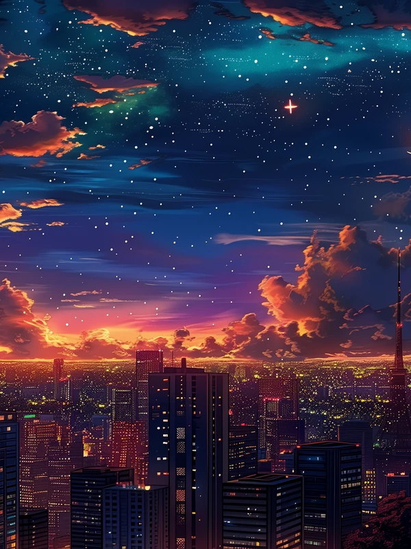 Cyber City Night Scene 8K Ultra HD Desktop Wallpaper