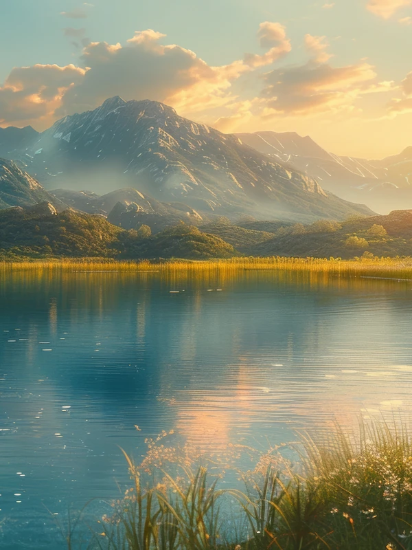 Serene Mountain Lake 8K Ultra HD Desktop Wallpaper