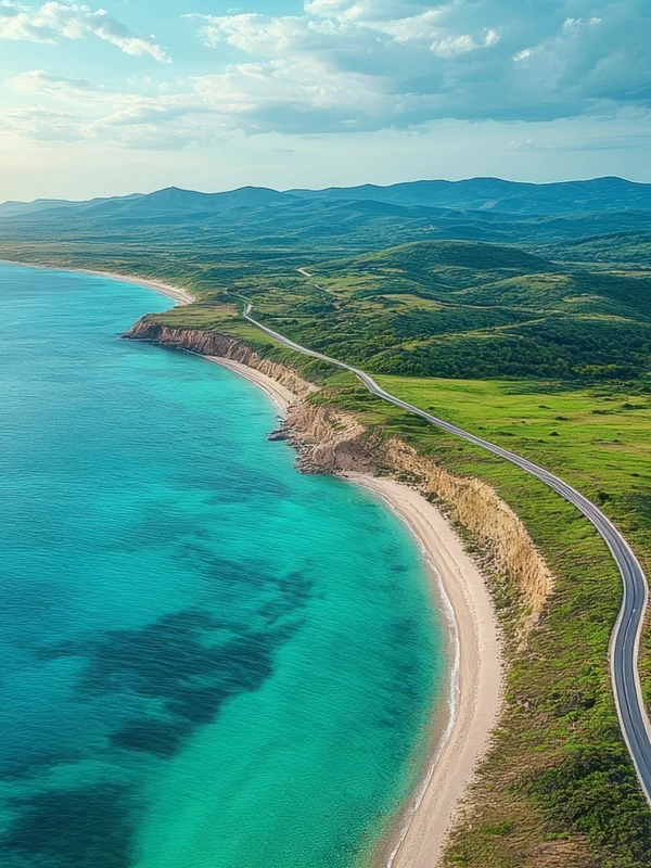 Coastal Road Scenic View 8K Ultra HD Tablet Wallpaper