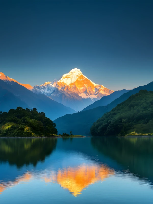 Alpine Mountain Lake 4K Desktop Wallpaper