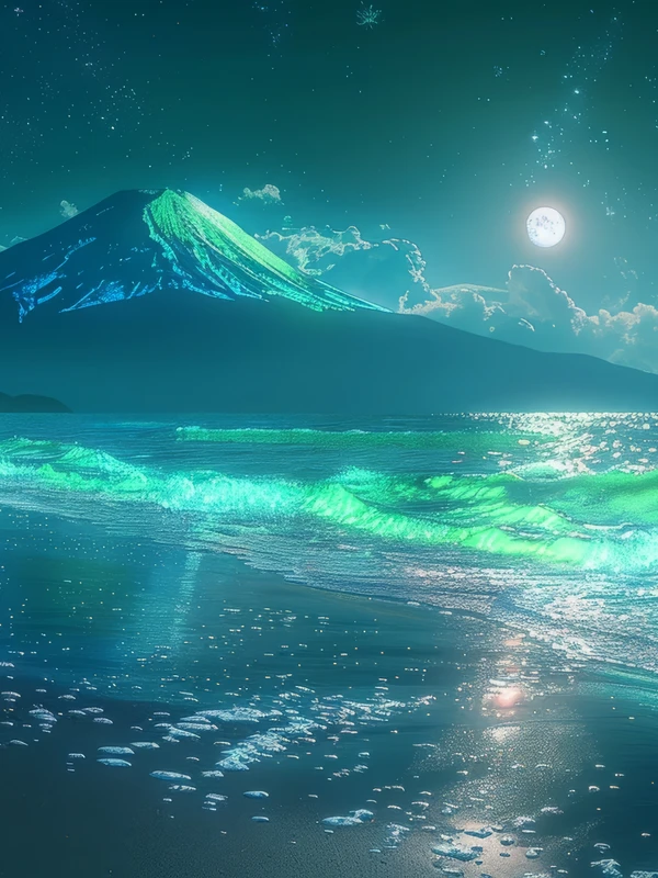 Japanese Lunar Mountain 8K Ultra HD Desktop Wallpaper