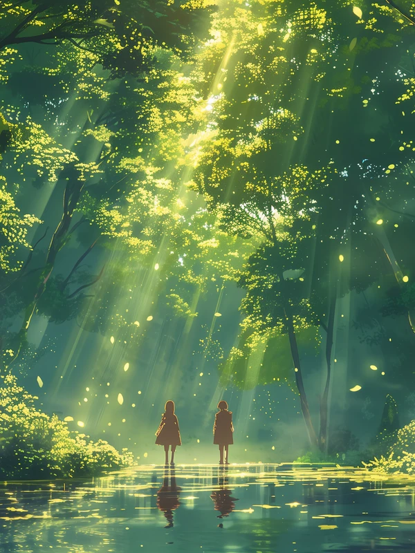 Miyazaki-Style Forest 8K Desktop Wallpaper