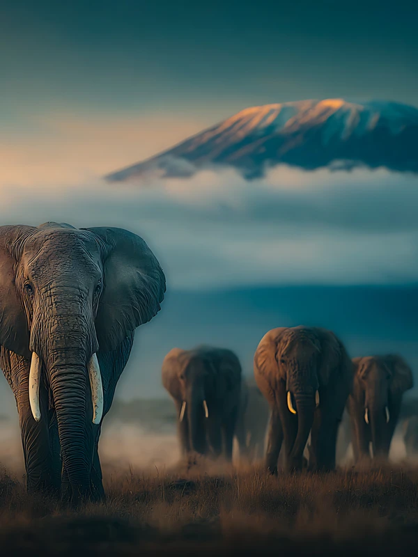 African Safari Elephants 4K and 8K Ultra HD Wallpaper Collection - Pack with 3 wallpapers for $1