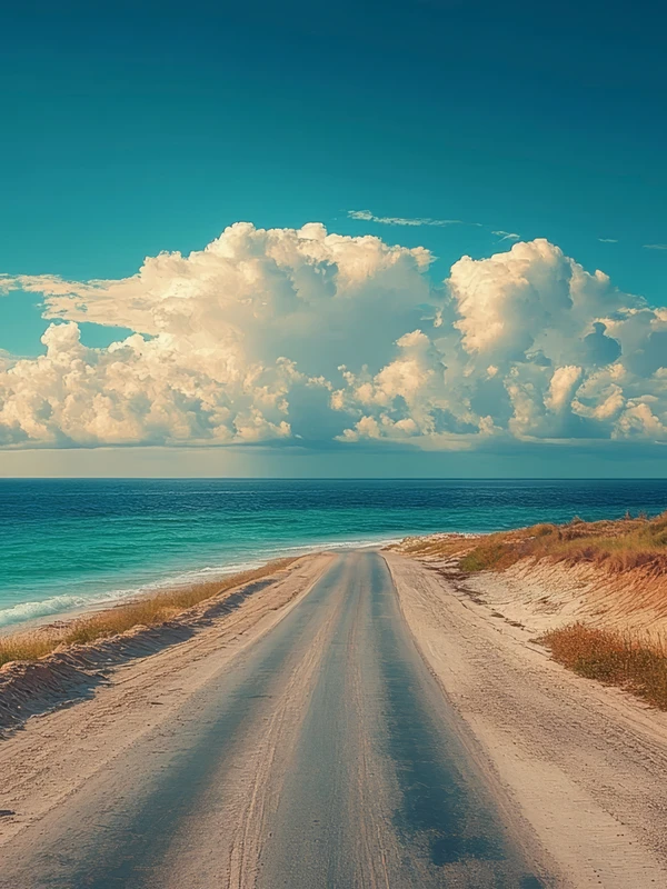Coastal Sand Road 8K Ultra HD Desktop Wallpaper