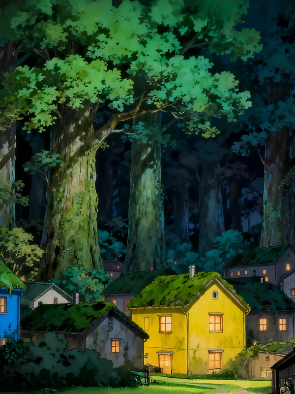 Anime Forest Village 4K 8K Ultra HD Wallpaper Collection - Pack with 3 wallpapers for $1