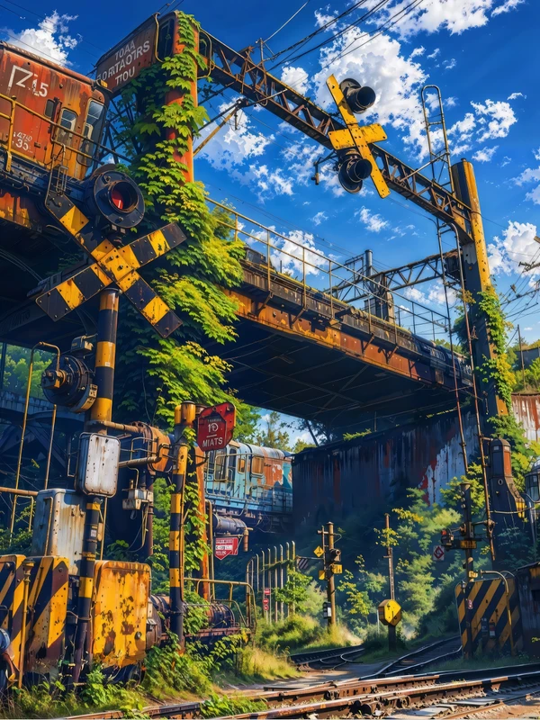 Cyberpunk Train Station 8K Ultra HD Desktop Wallpaper
