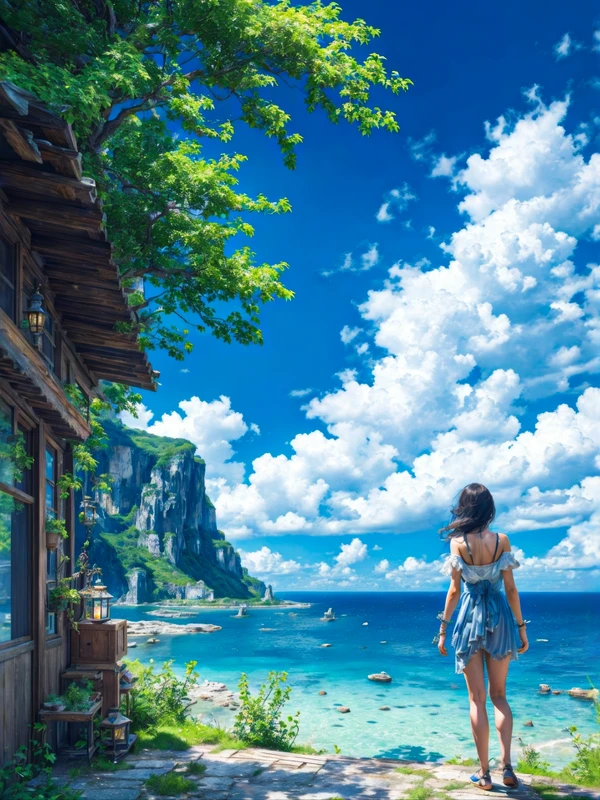 Japanese Coastal Villa 8K Ultra HD Desktop Wallpaper